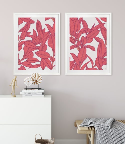 Rubbery Leaf Design - 1 & 2 - Bold - Framed Art | Art & Wall Decor by Patricia Braune