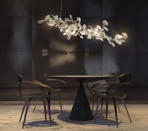 Light Sculpture Ginkgo 73 | Chandeliers by ANDREEA BRAESCU PORCELAIN AND LIGHT INSTALLTIONS