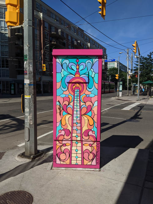 Tower of Glass - Utility Box for the City of Toronto | Street Murals by Julia Prajza