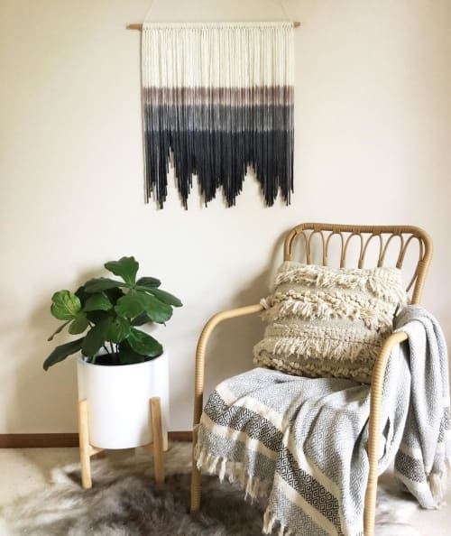 ICICLE Grey Textile Wall Hanging, Custom Fiber Art Tapestry | Macrame Wall Hanging in Wall Hangings by Wallflowers Hanging Art