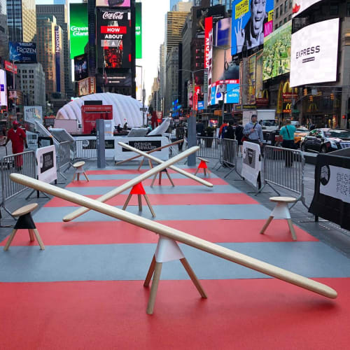 Fly Seesaw | Public Sculptures by Jaime and Isaac Salm of MIO | Times Square in New York