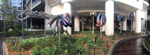 The Flowerage of Prismatic Vibrancy Dancing to the Tune of the Wind | Public Sculptures by Chua Boon Kee | Cairnhill Nine in Singapore