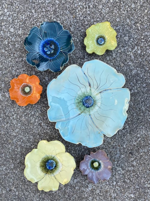 Ceramic Floral Installation | Wall Sculpture in Wall Hangings by Amy Meya