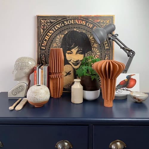 Ministry Architect Tall Tower - Terracotta and Turquoise | Vases & Vessels by Andrew Walker Ceramics | Private Residence, Sheffield in Sheffield