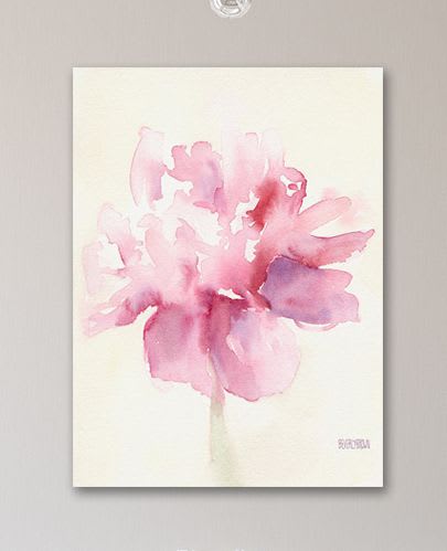"Pink Peony" giclée canvas print | Paintings by Beverly Brown