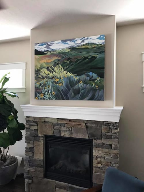 Early Spring in the Boise Foothills 40x50 | Paintings by Rachel Teannalach