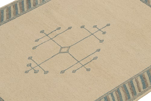 Rug & Kilim’s Sofreh-Style Persian Kilim in Beige with Blue | Rugs by Rug and Kilim