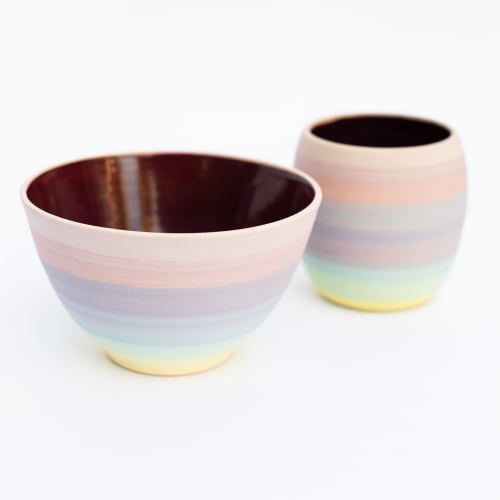Rainbow Ombre Bowl | Serveware by Tina Fossella Pottery