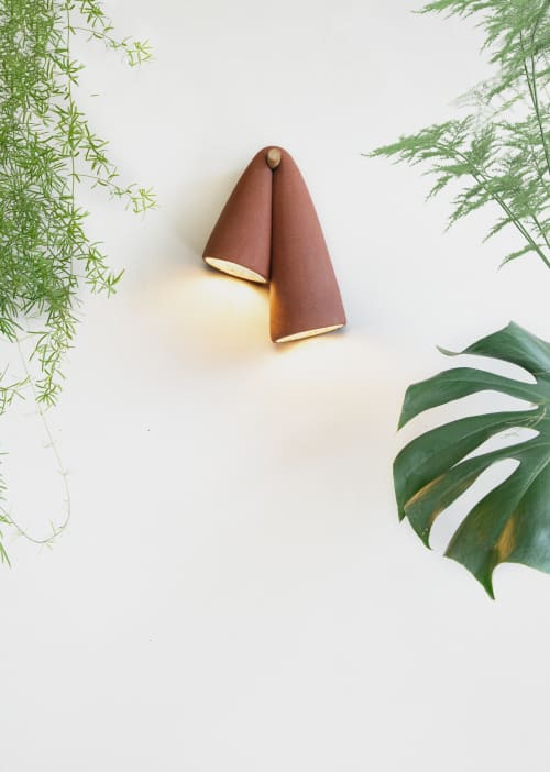 Terracotta Melo Sconce - Minimalist Ceramic Ambient Lighting | Sconces by Catalin F