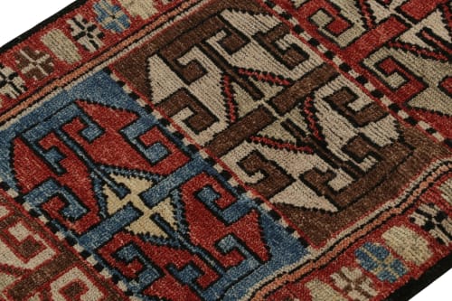 Rug & Kilim’s Tribal rug in Red, Brown and Blue geometric | Area Rug in Rugs by Rug and Kilim