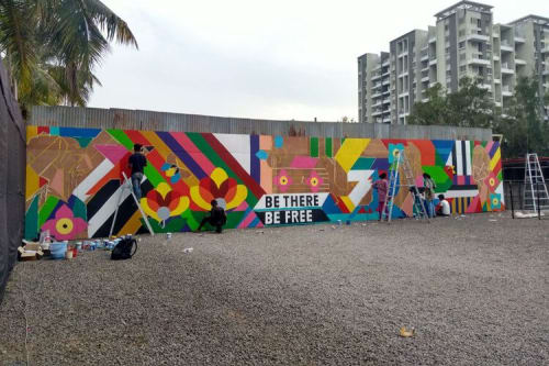 Be There, Be free | Murals by Aravani Art Project | Laxmi Lawns in Pune
