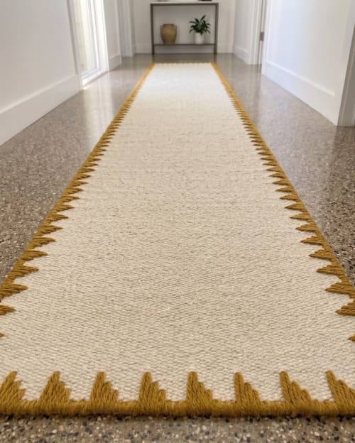 Handwoven Natural Woolen Runner Rug | Rugs by Evergreen Carpets