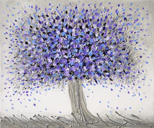 Purple Blossom | Oil And Acrylic Painting in Paintings by Amanda Dagg