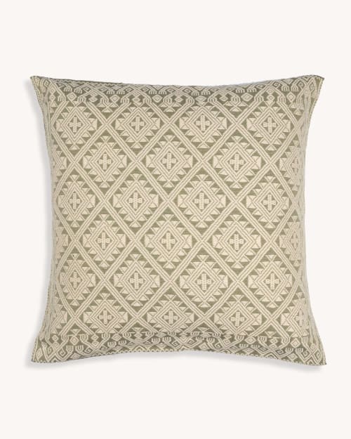 Zuma Handwoven Cushion Cover (GREEN) | Sham in Linens & Bedding by Routes Interiors