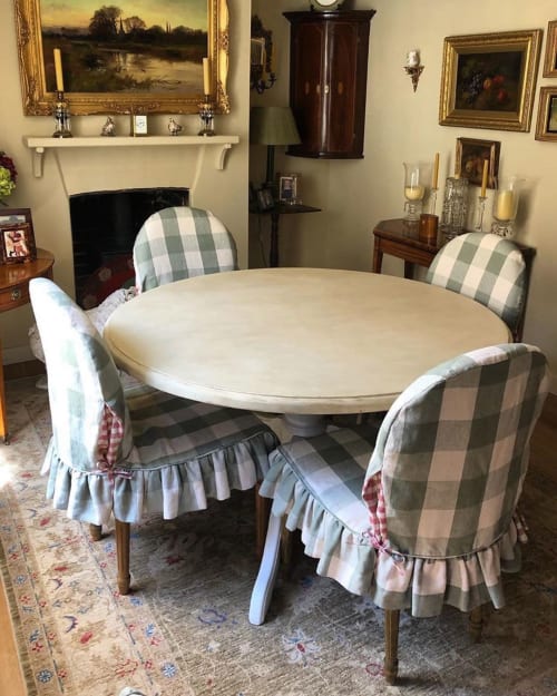 Large Checkered Linen Fabric | Chairs by Chelsea Textiles