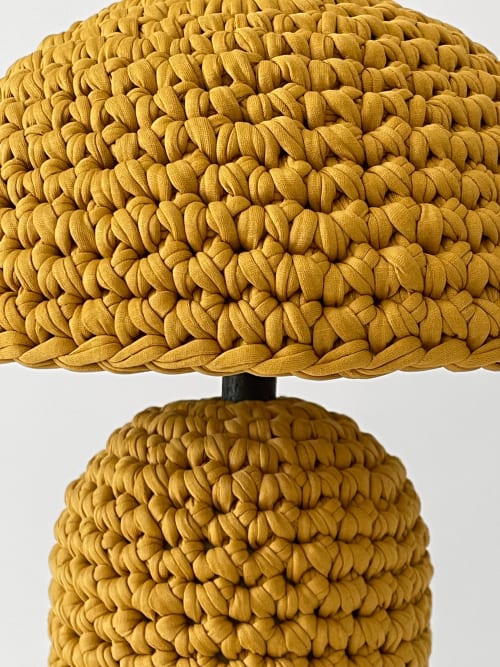 The Knitty Table Lamp in Mustard | Lamps by Meg Morrison