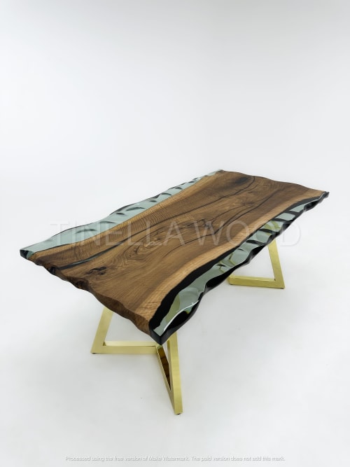 Wave Epoxy Resin Table - Handmade Epoxy Dining Table | Tables by Tinella Collection