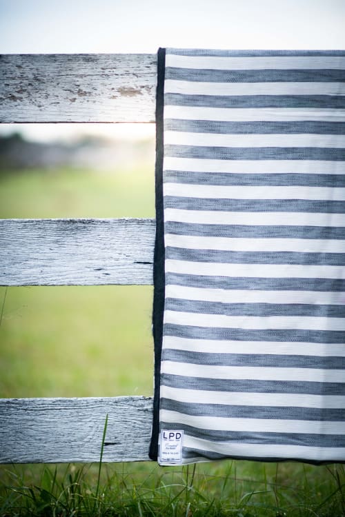 Black and White Stripe Blanket | Linens & Bedding by Local Produce Design