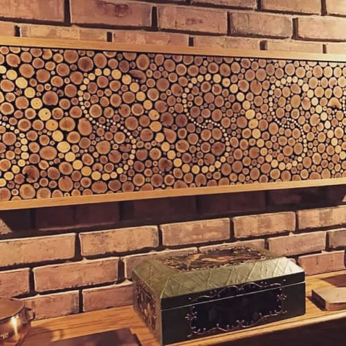 Wave Wood Mosaic | Wall Hangings by MP Custom Made