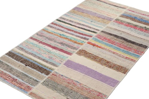 Rug & Kilim’s Patchwork Kilim Rug in Polychromatic Stripes | Rugs by Rug and Kilim