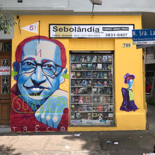 Manuel Bandeira Mural | Murals by Deco Farkas | Sebolandia Shop Lapa in Alto da Lapa