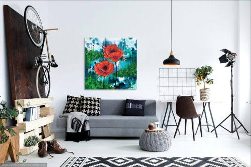 "What a Wonderful World" Poppy Painting | Paintings by Mandy Martin Art