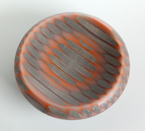 Long Shadow Series #17 (ash grey crowd with orange) | Decorative Bowl in Decorative Objects by Long Grain Furniture