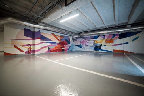 "Moving Boxes" | Murals by Oscar Maslard - SCKARO | La Hune Coworking in Le Havre
