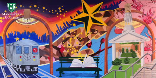 Blossom | Street Murals by Jessie Novik Murals | Manhattan College in The Bronx