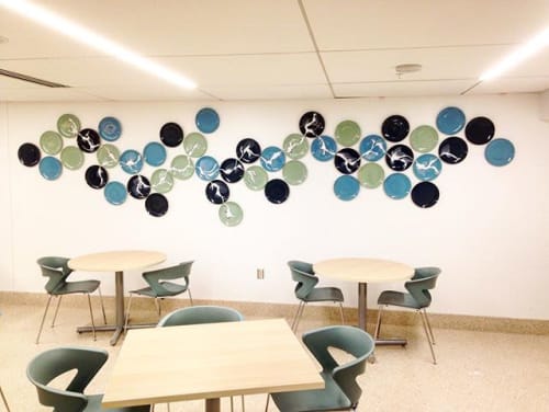 Ceramic Plate Wall Installation | Wall Hangings by Artists Circle Fine Art | Suburban Hospital in Bethesda