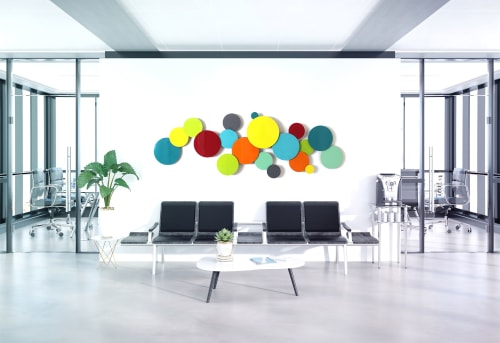 "Jubilance" Glass and Metal Wall Sculpture | Wall Hangings by Karo Studios