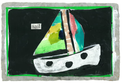 Sail Boat | Oil And Acrylic Painting in Paintings by Pam (Pamela) Smilow