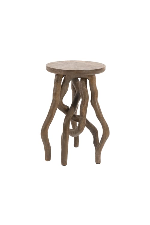 Octopod Hand-Carved Oak Tree Side Table | Tables by ALPAQ STUDIO