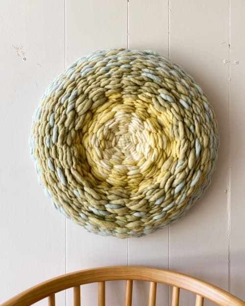 Brief Moment Round Woven Painting | Wall Hangings by Emily Nicolaides