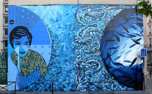 Blue Souls | Street Murals by Franck Duval