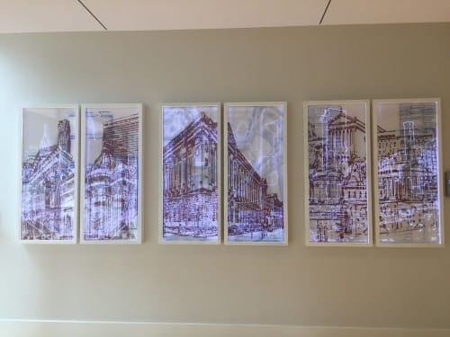 Invisible Cities- The Parkway Series | Paintings by Maria Schneider Arte | Park Towne Place - North Tower in Philadelphia
