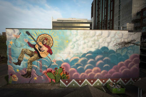 Exalted | Street Murals by Bradford Maxfield (Estudio Bradlio) | 812 San Antonio Parking Garage in Austin