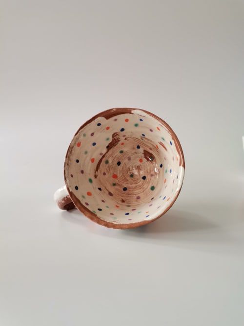 Handmade Ceramic Cup with Ancient-Inspired Colorful Design | Drinkware by HulyaKayalarCeramics