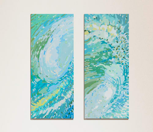 Spindrift I & II, 18 x 40" each. | Paintings by Margaret Juul
