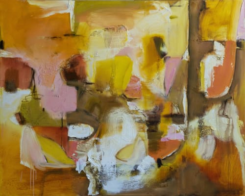 406 Piazza in San Gregorio | Oil And Acrylic Painting in Paintings by Anne B Schwartz