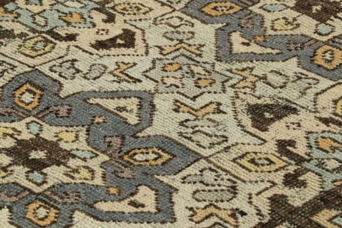 Rug & Kilim’s Caucasian Rug in Beige-Brown & Blue | Rugs by Rug and Kilim