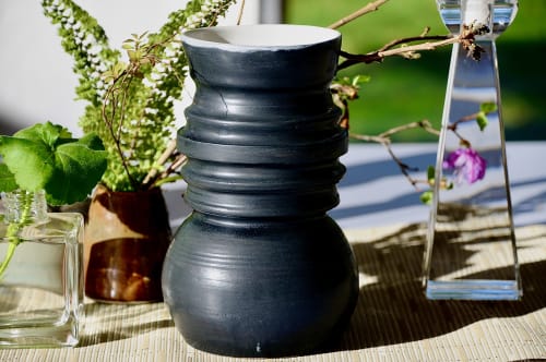 Cylindric Charlcoal Minimilist Vase | Vases & Vessels by Paysoneight Design by Dawn Palmer