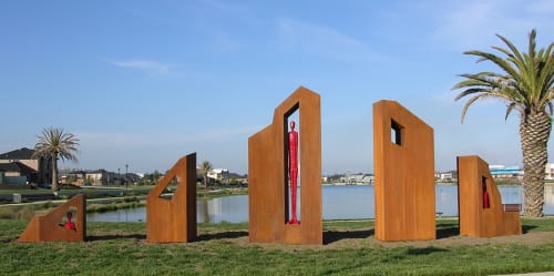Segmented Landscape | Public Sculptures by Jennyfer Stratman | Lakeside Pakenham Lake in Pakenham