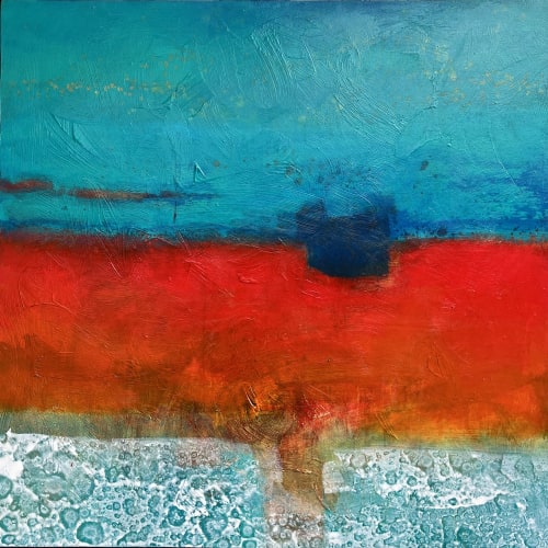 Sand and Sea - Abstract Painting on Canvas by Filomena Booth | Oil And Acrylic Painting in Paintings by Filomena Booth Fine Art