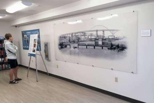 Crossing the Willamette - Acrylic Installation | Wall Treatments by Beth Kerschen | REACH Community Development in Portland