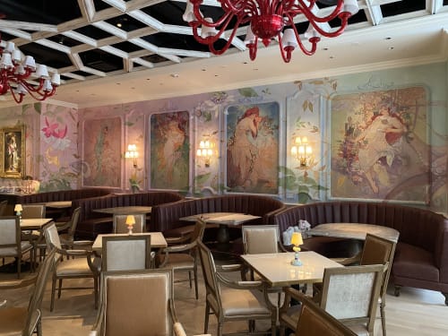 Art Nouveau mural | Murals by Medusa Studio | Omni Boston Hotel at the Seaport in Boston