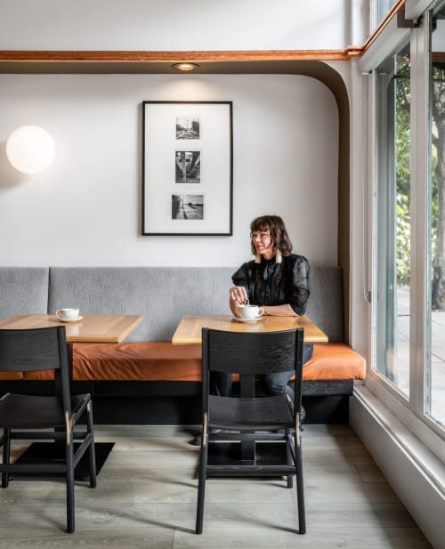 Fyrn Mariposa Standard Chair - Charcoal Black, Copper Bronze | Chairs by Fyrn | South Park Cafe in San Francisco