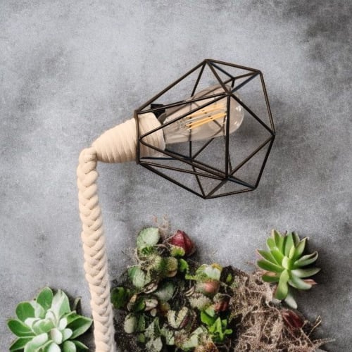 Rustic Rope Pendant Light with Edison LED | Floor Lamp in Lamps by Magdyss Boutique