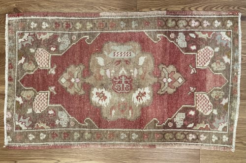 Hand-woven Turkish Rug Doormat| 1.9 x 2.11 | Small Rug in Rugs by Wool and Rug