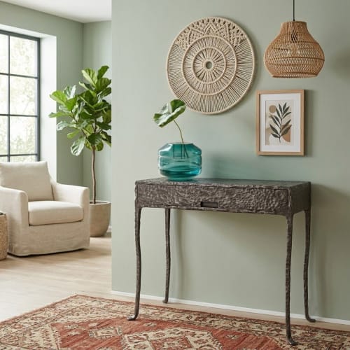 Hand-Forged Patinated Steel Console Medium Table | Tables by SVITANOK by Artem Zakharchenko